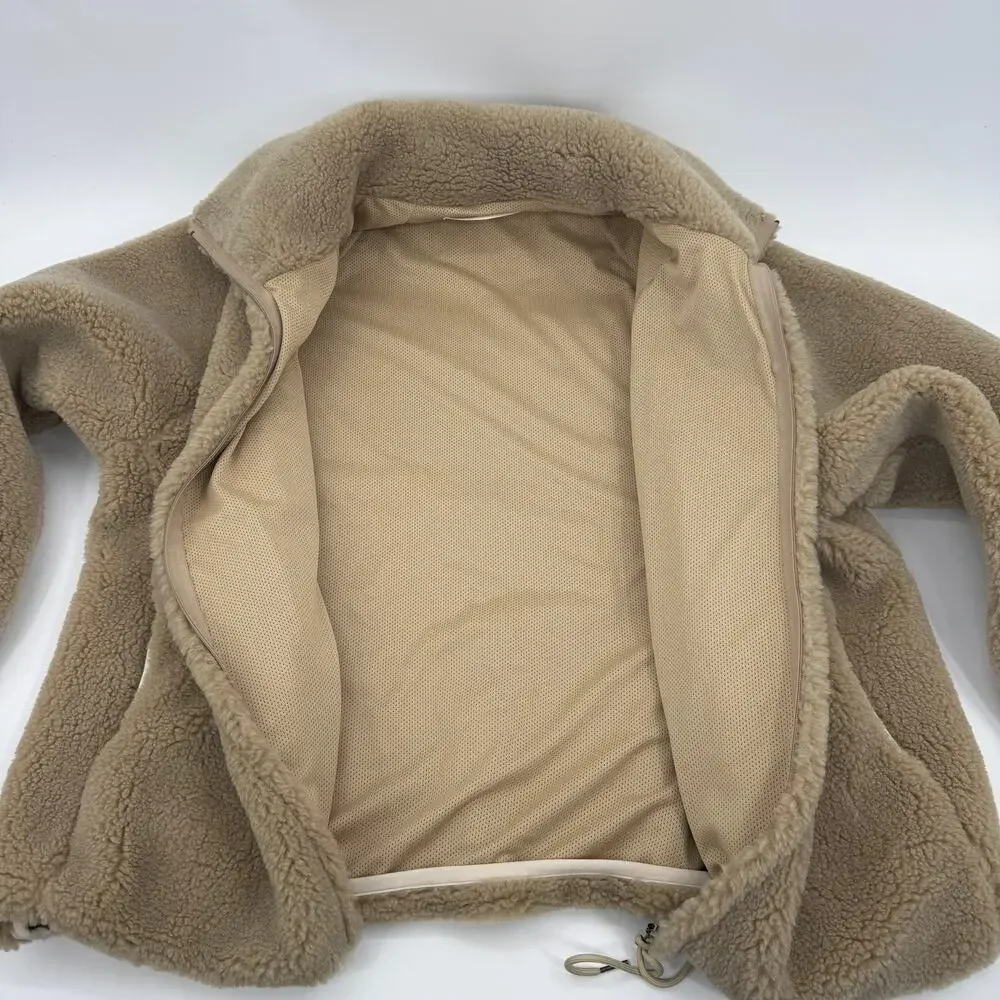 FARMER'S MARKET Mens Fleece Full Zip Jacket Size M Oversized Boxy Cotton Linen